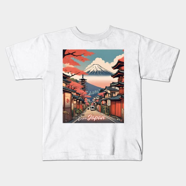 Travel to MOUTAIN'S FUJI Japan ,Brafdesign Kids T-Shirt by Brafdesign